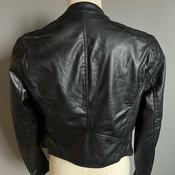 Black faux leather coat - Picture 3 of 4